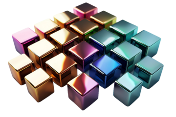 Vibrant Metallic Blocks