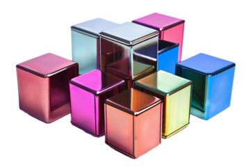 Glossy Metallic Color Blocks