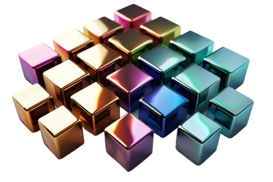 Vibrant Metallic Blocks