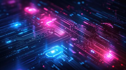 Fototapeta premium High-Speed Cyberpunk Neon Glow Abstract Background with Blue Pink Purple Laser Beams