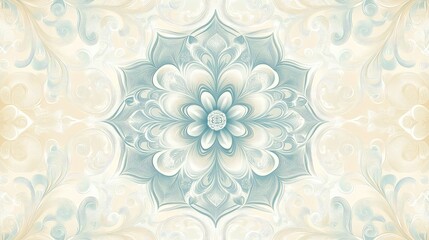 Intricate Guilloche Pattern with Delicate Line Art Border and Ornate Rosette Designs
