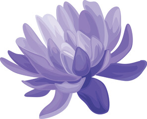 Blue Purple Dahlia Flower Vector Clipart

