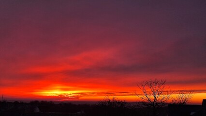 Fiery Sunset Illuminating the Sky