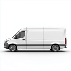 blank white sprinter van isolated on white for design mock up