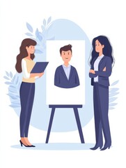 Fototapeta premium Recruitment and employment service. HR agency and headhunting company. Job interview, employment process, choosing a candidate concept. Vector isolated concept creative illustration