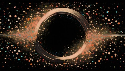 Obraz premium frame border of modern sparkle abstract background design in black background with copy space for text