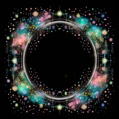 Obraz premium frame border of modern sparkle abstract background design in black background with copy space for text