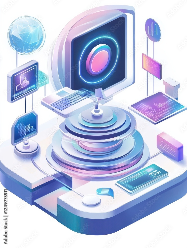 Poster web development and support abstract concept vector illustration set. website maintenance, automatio