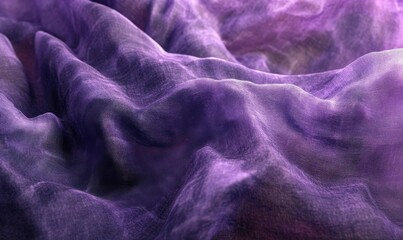 Wrinkled purple fabric with rich textures and subtle highlights, styled to create a dramatic and luxurious aesthetic