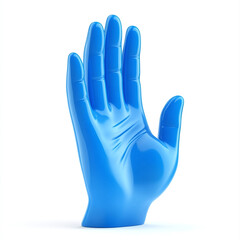 Obraz premium 3d icon of blue hand isolated on white background.