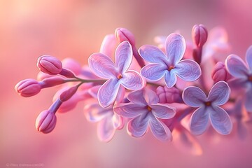 Obraz premium Close-up of delicate lilac flowers in bloom