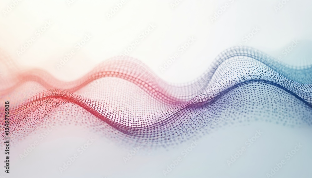 Poster abstract wave design with colorful dots. smooth flowing lines create dynamic pattern. modern, trendy