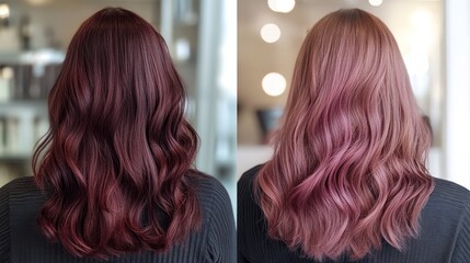 Fototapeta premium Change from a deep maroon to a rose pink, adding a touch sophistication