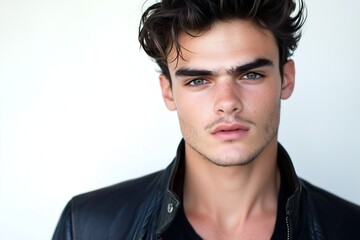 Obraz premium Young male model posing with intense expression