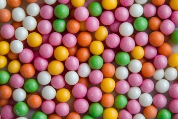 Obraz premium Colorful candy assortment on a white background