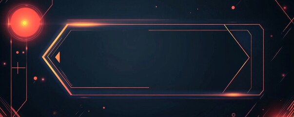 Glowing Hexagon Frame on Digital Background