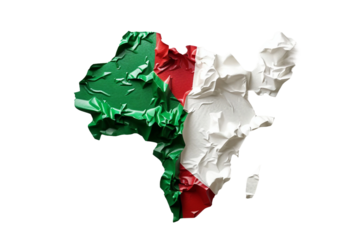 Algeria map with national flag
