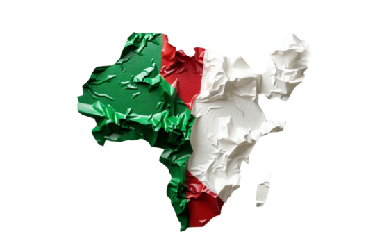 Algeria map with national flag