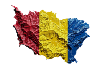 Andorra map with flag colors