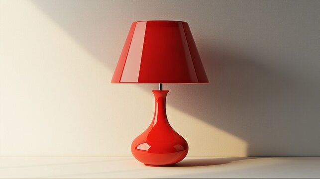 This eye-catching red table lamp features a sleek, modern design that adds a vibrant touch to any room. Its smooth curves reflect light beautifully, enhancing any minimalist environment with elegance