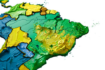 Brazil Flag on Map