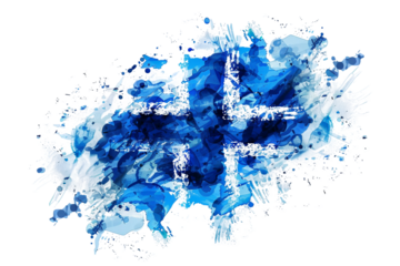 Finland Map with Flag