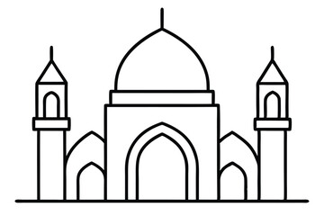 Mosque vector line art illustration