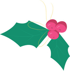 Christmas Berry Sign Holly Leaf Vector Hd

