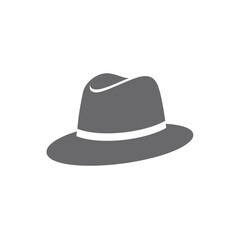 Fototapeta premium Fedora hat vector illustration in monochrome