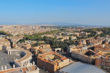 Panoramic View of Vatican City, Saint Peter s Square, and Rome with the Apennine Mountains in the Distance