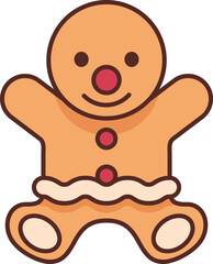 Christmas Cartoon Gingerbread Man Icing Decoration

