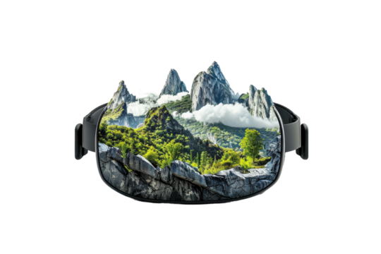 User Experiencing Immersive Digital World with Virtual Reality Headset