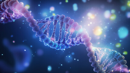 Blue Macro Dna Structure Background Banner