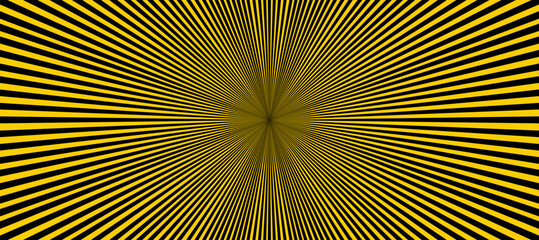 Yellow and black vector background with rays