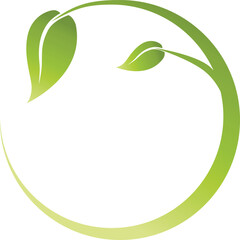 Circle Icon with Leaves Recycle Green Logo Vector Image

