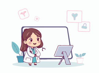 Digital Healthcare Concept with Online Doctor Consultation