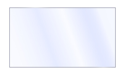 Clear, shiny acrylic sheet. Transparent plastic panel. Realistic glare and reflection on a see-through surface. Ideal for showcasing objects or designs. PNG	