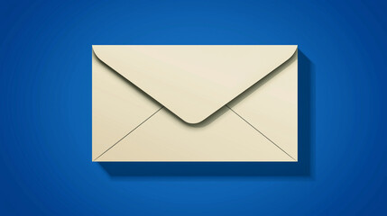 white envelope isolated on blue background