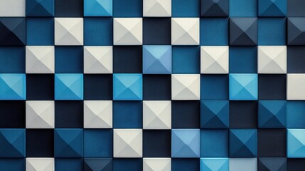 Abstract 3D Geometric Cubes in Shades of Blue and White for Background