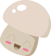 Happy Kawaii Mushroom Character

