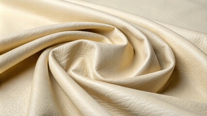 Fototapeta premium Soft ivory leather texture with a subtle gradient effect, leather detail, detailed view, natural finish, leather pattern