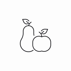 apple pear icon sign vector