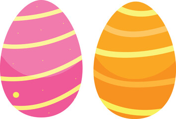 Colorful Striped Easter Eggs Illustration

