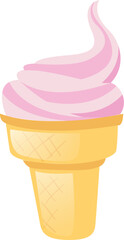 Delicious Pink Swirl Ice Cream Cone

