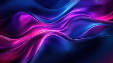 Obraz premium Abstract Purple and Blue Wavy Digital Art