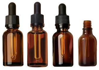 Amber glass dropper bottles for essential oils and serums