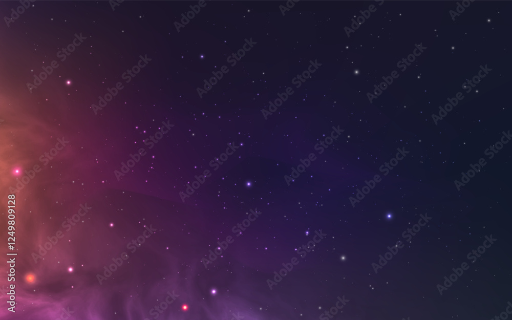 Wall mural cosmos background. realistic starry galaxy. color space wallpaper with shining stars. bright magic n
