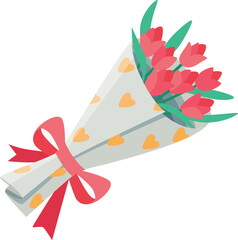 Elegant Tulip Bouquet with Ribbon