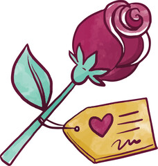 Romantic Rose with Love Letter