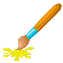 brush and yellow spot without background